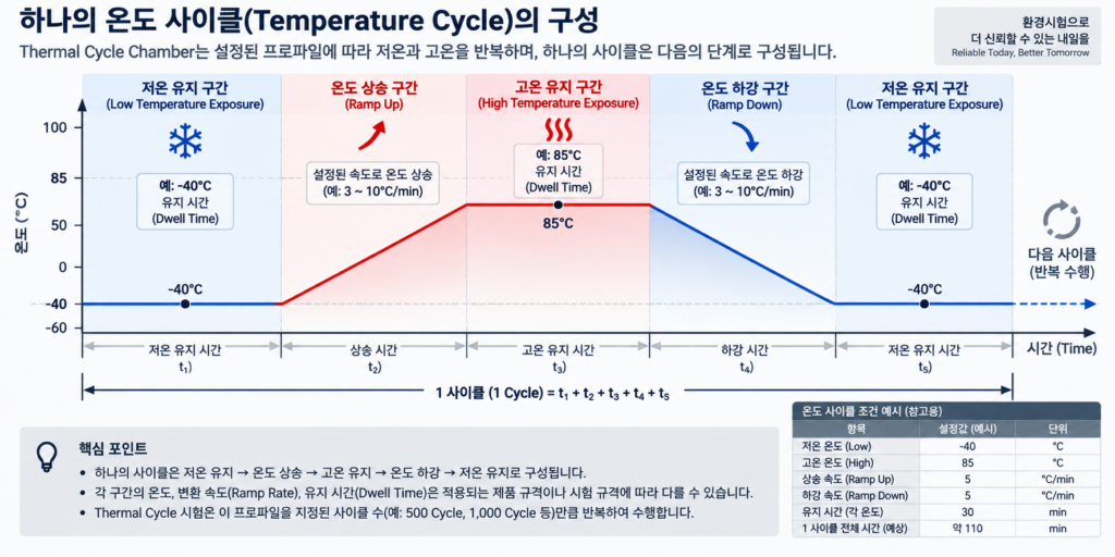 Anatomy of one temperature cycle