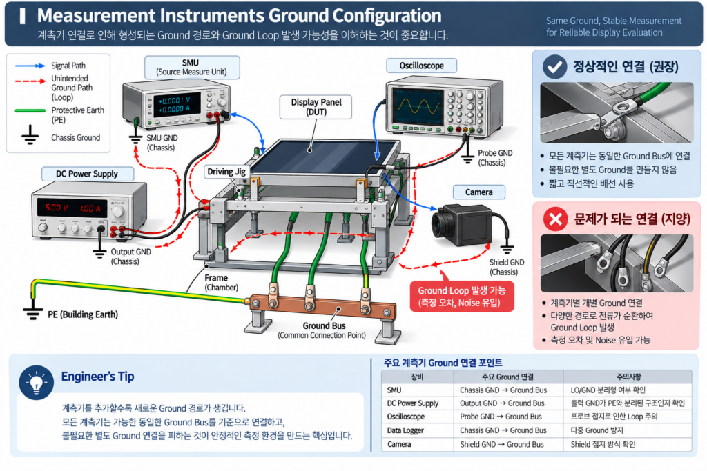 계측기 연결에 따른 Ground Loop 발생 경로
